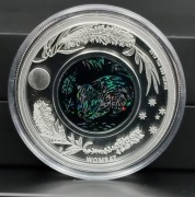 PODŚWIETLANY!*AUSTRALIAN OPAL SERIES*THE WOMBAT*1ozSILVER +OPAL/UNIKAT/O2