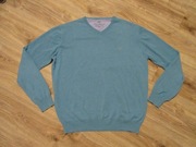 FYNCH HATTON męski niebieski sweter bawełna _ L