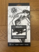 Węgiel rysunkowy Astra Artea 12 sztuk miękki średni twardy prasowany