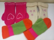Rękawiczki wełniane zestaw 3 pary handmade 