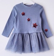 Piękna sukienka z tiulowem dołem baby doll 80