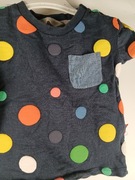 Bluzeczka niemowlęca granatowa w kropki Primark 6-9m