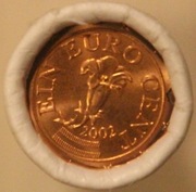 1 EURO CENT  2002 AUSTRIA - ORYGINALNA ROLKA BANKOWA 50 SZT
