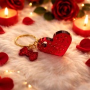 Brelok Unikati Serduszko Czerwone z kokardką