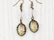 Native Bloom kolczyki Narodziny Wenus wiszące vintage retro obraz NA101