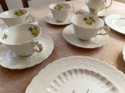 Spode Billingsley Rose – komplet do herbaty, porcelana vintage, Anglia