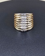 Pierścionek stal chirurgiczna z cyrkoniami rozmiar 9 [P006]