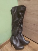 Brązowe długie kozaczki