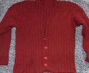 Bordowy sweter ręcznie robiony, XL