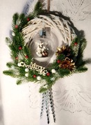 Wianek na drzwi kominek Rękodzieło Prezent Boże Narodzenie