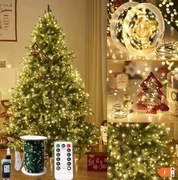 100M zielone miedziane lampki LED zewnętrzne girlanda świąteczna, dekoracja