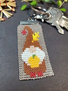 Skrzat Krasnal jesienny z dynią - Brelok zawieszka do kluczy torebki