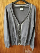 Męski szary rozpinany sweter Versace - stan bardzo dobry