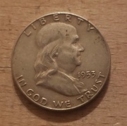 Amerykański srebrny Half dollar 1953 rok mennica  Denver 