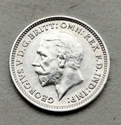 Wielka Brytania Trzy Pensy 1934 r Grzegorz V srebro 