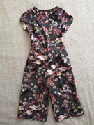 Szary elegancki kolorowy długi kombinezon w kwiaty kwiatki Next 116