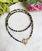 Naszyjnik z turmalinu i jaspisu dalmatyńskiego Toggle Hand Made