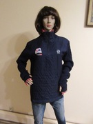 BJORN DAEHLIE damski granatowy sweter wycięcia na kciuk 50% wełna_ L