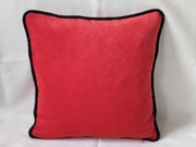 KOMPLET 2 SZT POSZEWKA 40x40 DEKORACYJNA CZERWONY WELUR ZE SZNUREM