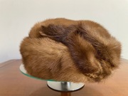 Futrzana Czapka Norka Toczek PRL 