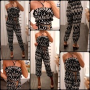 Atmosphere Kombinezon w azteckie wzory biało - czarny r. 36/38