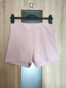 Krótkie spodenki legginsy prążkowane pudrowy róż rozmiar L