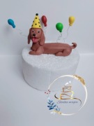 Piesek jamnik ręcznie wykonany z masy cukrowej  Saracino 