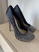 ALDO czarne szpilki z kryształkami na platformie 39 / 25 cm