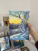 Obraz akrylowy „las na zachodzie słońca”