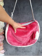 Torba na ramię, pluszowa, różowa