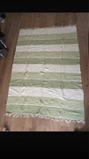 Bawełniany dywan w kremowo-zielone pasy 210x140 cm Styl b