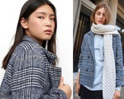 MANGO TEEN przejściowy krótki płaszcz w kratę