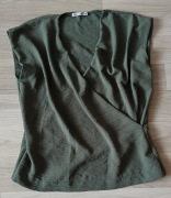 Zara wizytowa bluzka khaki bez rękawów M