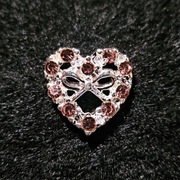 Ozdoby 3d, biżuteria z cyrkoniami, charms - heart, 1szt.