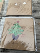 Kartka świąteczna na życzenia akwarele choinka