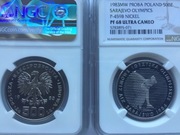 500 ZŁ Próba NIKIEL OLIMPIADA SARAJEWO 1983 NGC PF68 PIĘKNA