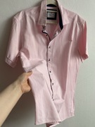 Koszula Viadi Polo krótki rękaw odcień pudrowy róż różowy L