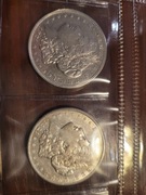 zestaw DWÓCH srebrnych ORYGINALNYCH  monet dolar morgana  1921   /5/