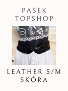 TopShop*Pasek Skóra Ciemny Brąz**S/M**Vintage Boho