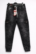 Męskie Joggersy czarne z kieszeniami roz.38 4XL Skinny Fit
