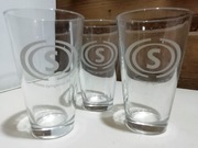 3 wysokie, bezbarwne szklanki 330 ml