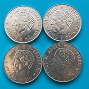5 koron 1955 Szwecja Cztery sztuki Ag 0,400 po 18 g każda
