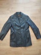 KURTKA SKÓRZANA DŁUGA DO POŁOWY UDA ROZMIAR  38