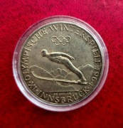 Srebrne austriackie 50 szylingów z 1964 IX Zimowe Igrzyska Olimpijskie