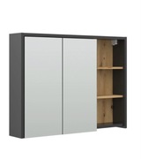 Szafka łazienkowa z lustrem antracyt+ dąb