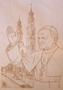 Jan Paweł II obraz grawer na sklejce A4