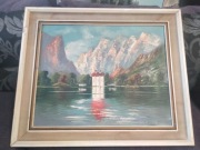 Olej na płótnie . Alpy wapienne 