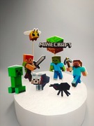 Figurki z masy cukrowej 2D Minecraft Toppery jadalne na tort Duże Elementy 