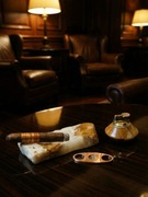 vintage zestaw popielnica sprawna zapalniczka lata 70 XX wieku onyks 