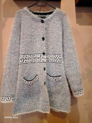 Ciepły, długi kardigan zapinany na guziki, rozmiar M/L 